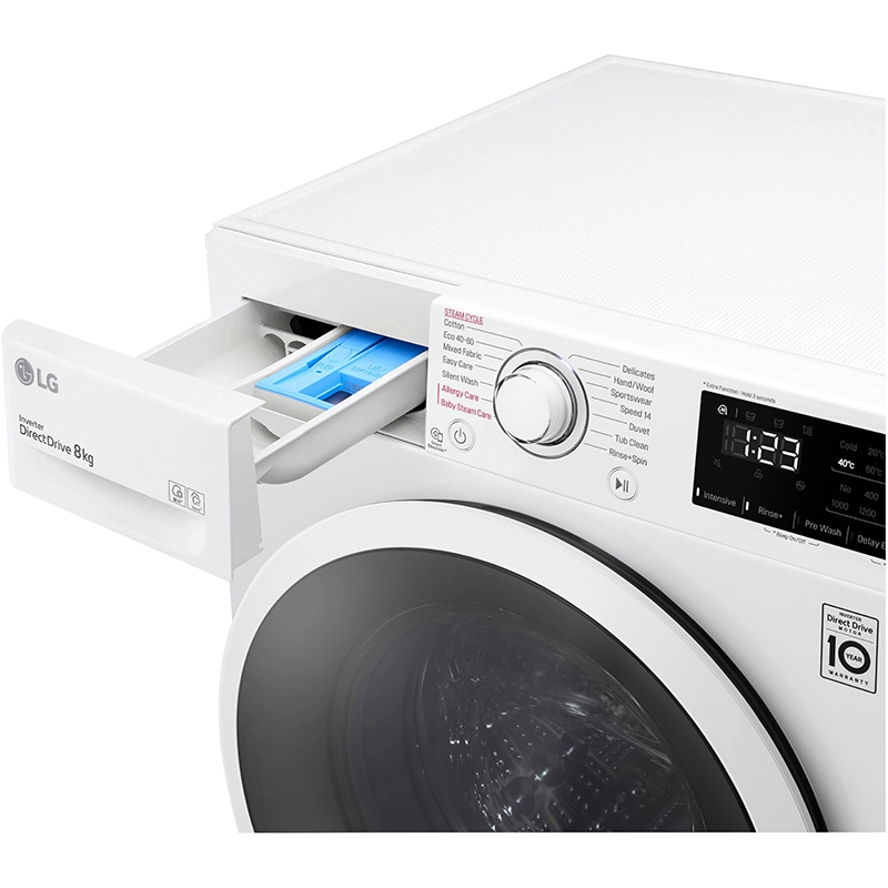 Masina de spalat rufe frontala LG F4WV3S8AIDD, 8kg, 1400rpm, Clasa B, alb