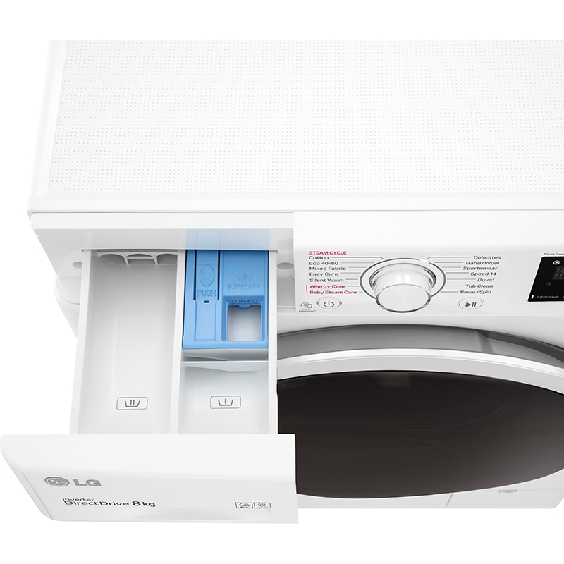 Masina de spalat rufe frontala LG F4WV3S8AIDD, 8kg, 1400rpm, Clasa B, alb