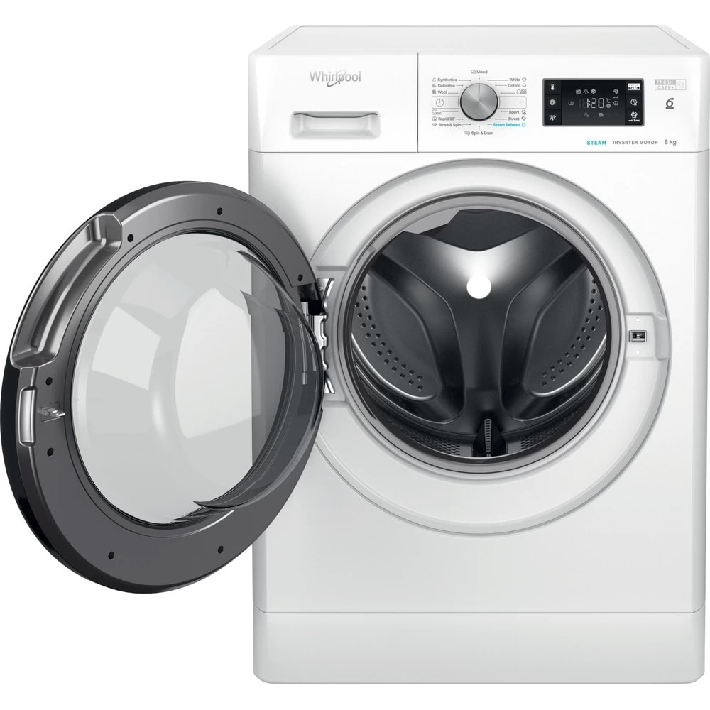 Masina de spalat rufe frontala WHIRLPOOL FFB 8469 BV EE, 6th Sense, 8 kg, 1400 rpm, Clasa A, alb