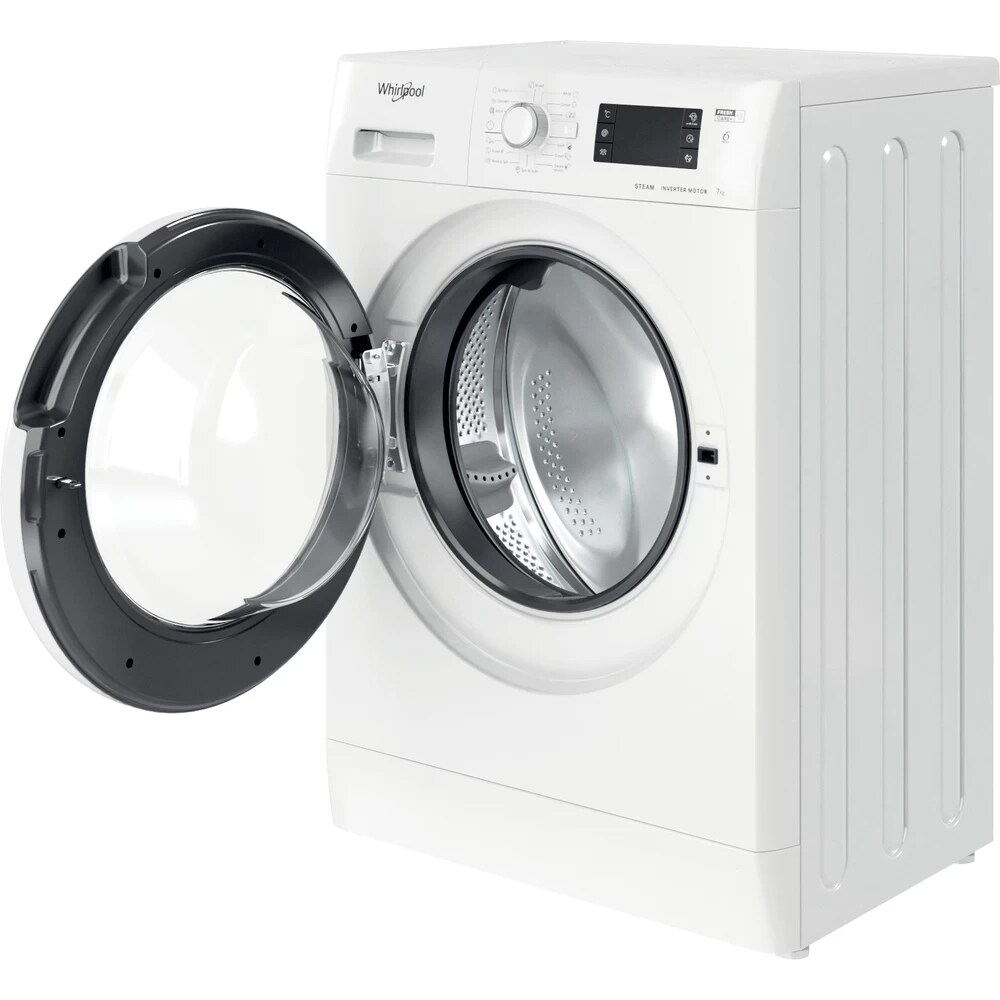 Masina de spalat rufe frontala slim WHIRLPOOL FWSG 71283 WV EE N, 6th Sense, 7 kg, 1200rpm, Clasa D, alb