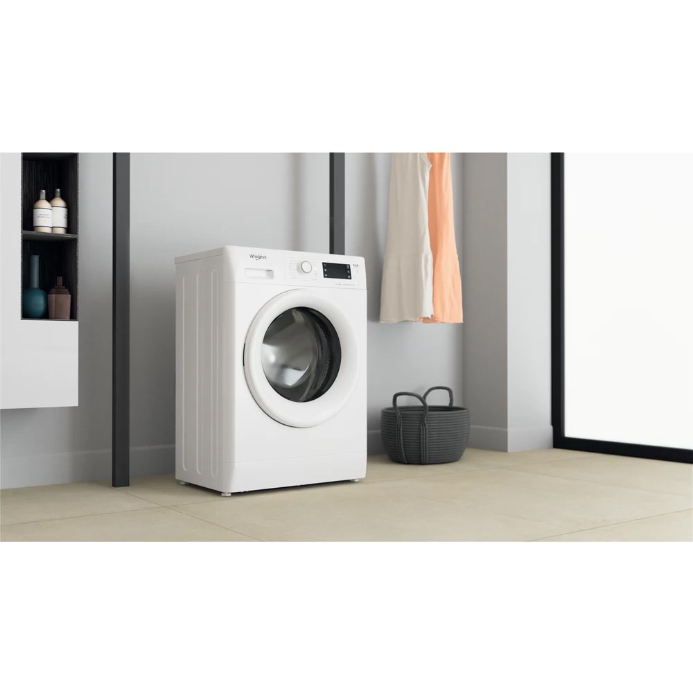 Masina de spalat rufe frontala slim WHIRLPOOL FWSG 71283 WV EE N, 6th Sense, 7 kg, 1200rpm, Clasa D, alb