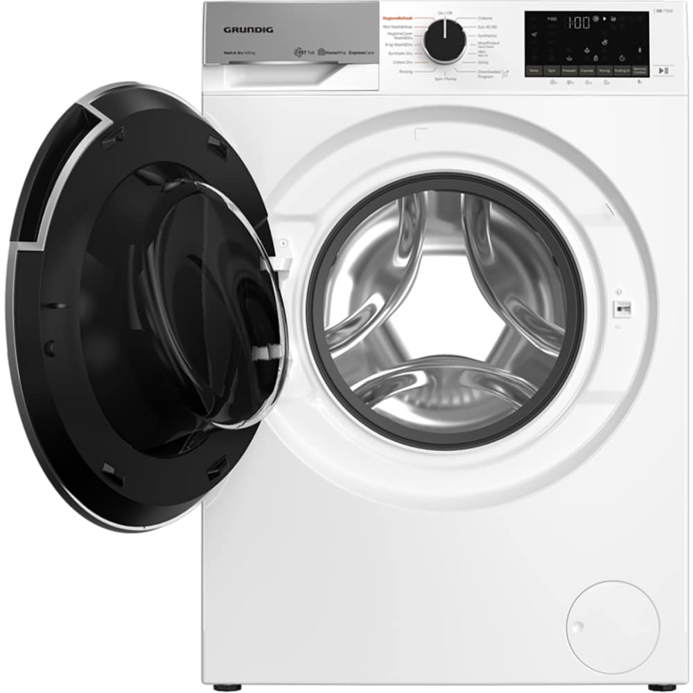 Masina de spalat rufe frontala cu uscator GRUNDIG GW7P510447W, HomeWhiz, 10/6 kg, 1400rpm, Clasa C/D, alb