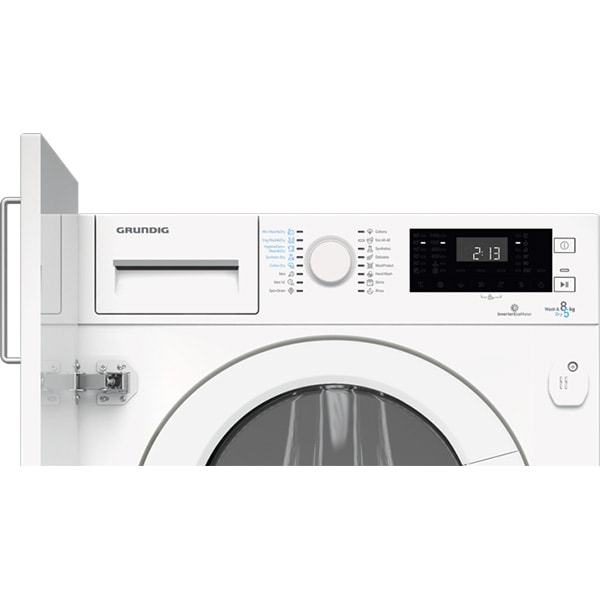Masina de spalat rufe incorporabila cu uscator GRUNDIG GWDI854, 8/5 kg, 1400rpm, Clasa C/D, alb