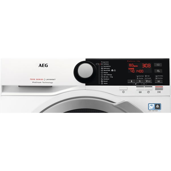 Masina de spalat rufe frontala AEG L7FBE48S, 8 kg, 1400rpm, Clasa C, alb