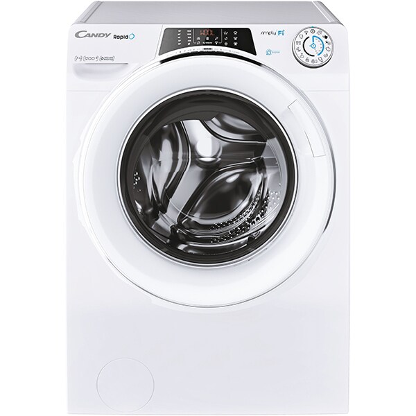 Masina de spalat rufe frontala slim Candy Rapido RO41274DWMCE/1-S, 7 kg, 1200rpm, Clasa A, alb