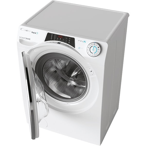 Masina de spalat rufe frontala slim Candy Rapido RO41274DWMCE/1-S, 7 kg, 1200rpm, Clasa A, alb