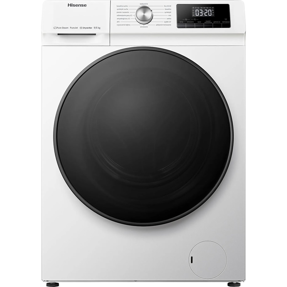 Masina de spalat rufe frontala cu uscator HISENSE WDQA9014EVJM, SteamTech, 9/6 kg, 1400rpm, Clasa A/D, alb