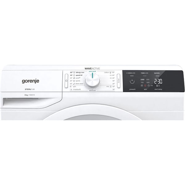 Masina de spalat rufe frontala GORENJE WE60S3, WaveActive, 6 kg, 1000rpm, Clasa D, alb