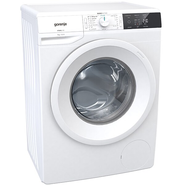 Masina de spalat rufe frontala slim GORENJE WE72S3, WaveActive, 7 kg, 1200rpm, Clasa D, alb