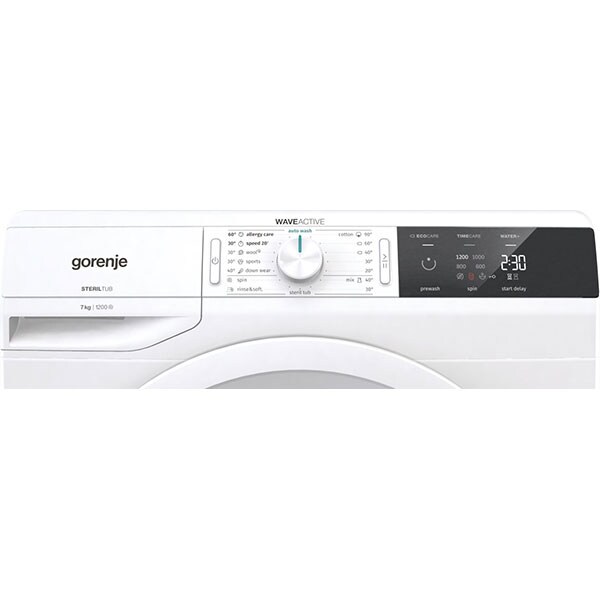 Masina de spalat rufe frontala slim GORENJE WE72S3, WaveActive, 7 kg, 1200rpm, Clasa D, alb