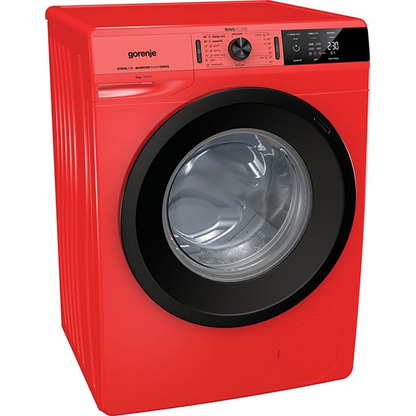 Masina de spalat rufe frontala GORENJE WEI843R, WaveActive, 8 kg, 1400rpm, Clasa B, rosu