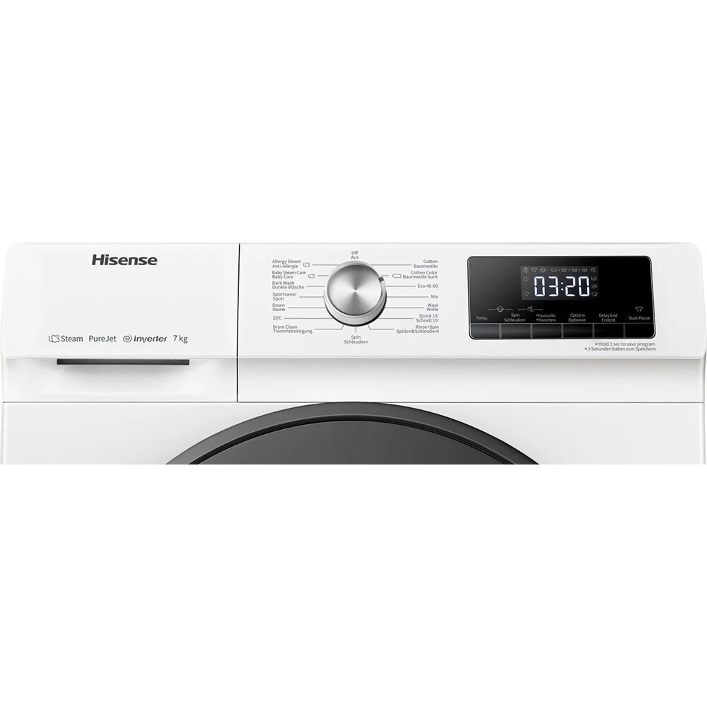 Masina de spalat rufe frontala HISENSE WFQA7014EVJM, 7 kg, 1400rpm, Clasa A, alb
