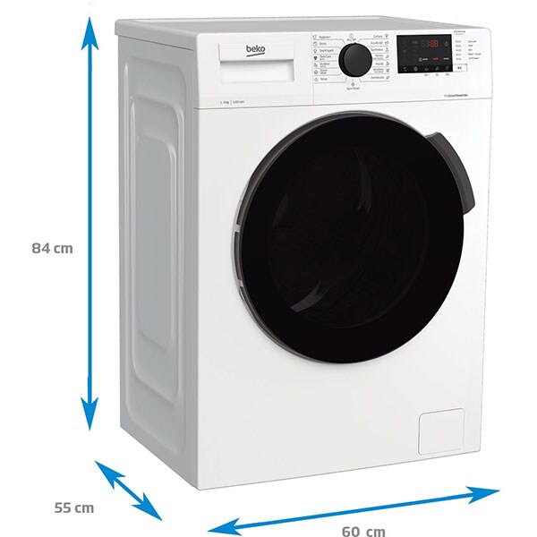 Masina de spalat rufe frontala BEKO WUE 9622 XCW, 9 kg, 1200rpm, Clasa C, alb