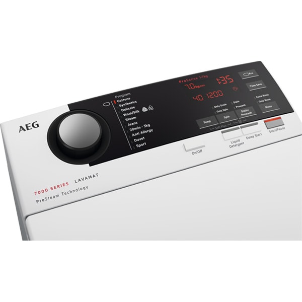 Masina de spalat rufe verticala AEG LTN7E273E, ProSense, ProSteam, 7 kg, 1200rpm, Clasa C, alb
