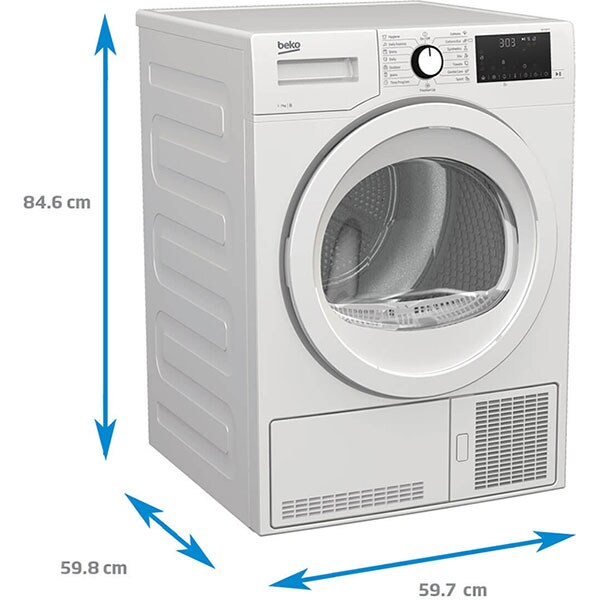 Uscator de rufe BEKO DS 7139 TX, Condensare, 7 kg, 15 programe, Clasa B, alb