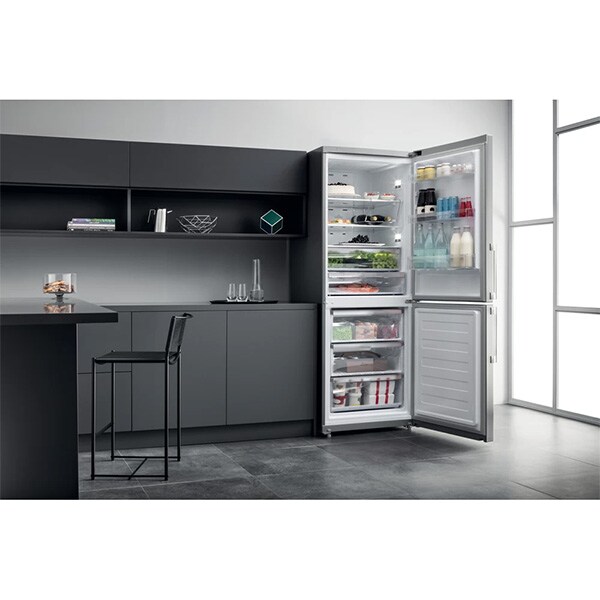 Combina frigorifica HOTPOINT HA70BE 31 X, Total No Frost, 444 l, H 195 cm, Clasa F, inox