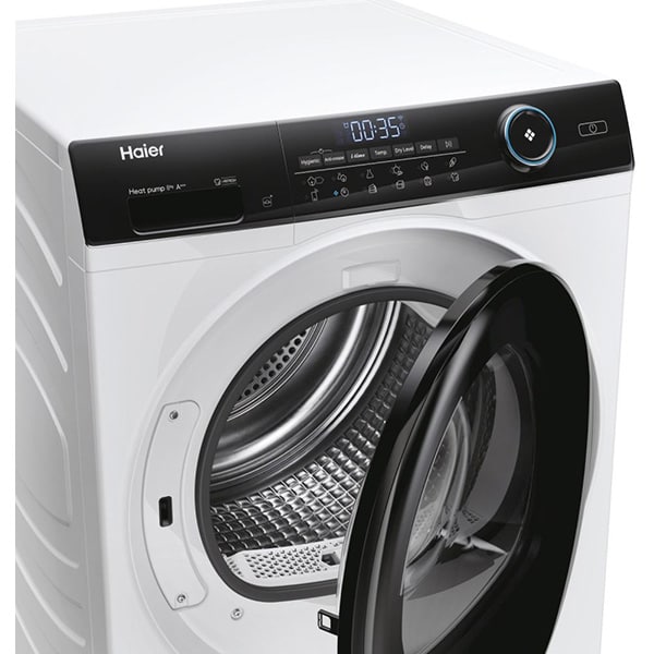 Uscator de rufe HAIER HD80-A3959-S, iRefresh, Pompa de caldura, 8kg, 11 programe, Clasa A+++, alb
