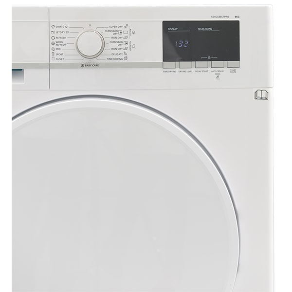 Uscator de rufe SHARP KD-GCB8S7PW9-EE, Condensare, 8kg, 15 programe, Clasa B, alb