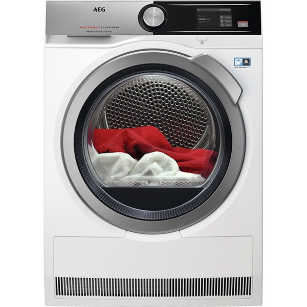 Uscator de rufe AEG T8DEA68S, AbsoluteCare, Pompa de caldura, 8kg, 13 programe, Clasa A+++, alb