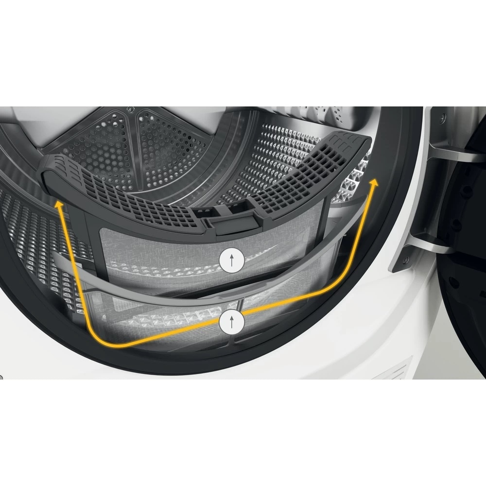 Uscator de rufe WHIRLPOOL W7 D94WB EE, 6th Sense, Pompa de caldura, 9 kg, 15 programe, Clasa A+++, alb