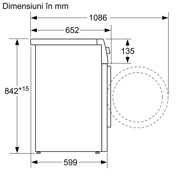 Uscator de rufe BOSCH WTR85V11BY, Condensare si pompa de caldura, 8kg, 15 programe, Clasa A++, alb