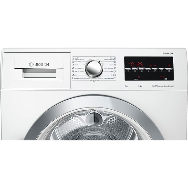 Uscator de rufe BOSCH WTW85491BY, Condensare si pompa de caldura, 9kg, 15 programe, Clasa A++, alb