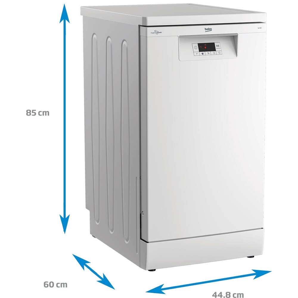 Masina de spalat vase independenta BEKO BDFS15020W, 10 seturi, 5 programe, 45 cm, Clasa E, alb