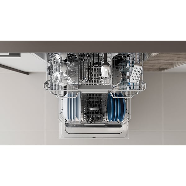 Masina de spalat vase incorporabila INDESIT DIO 3C24 AC E, Push&Go, 14 seturi, 9 programe, 60 cm, Clasa E, panou comanda alb