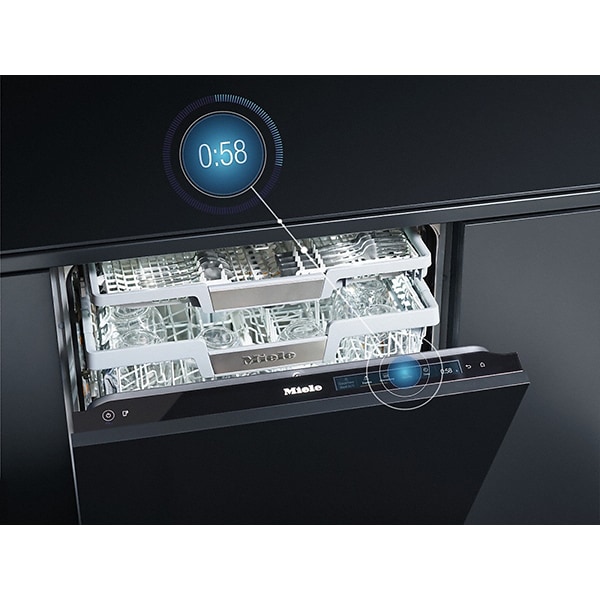 Masina de spalat vase incorporabila MIELE G 7960 SCVI, 14 seturi, 10 programe, Clasa C, panou comanda negru
