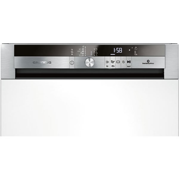 Masina de spalat vase incorporabila GRUNDIG GNI 41821 X, 14 seturi, 8 programe, 60 cm, Clasa E, panou comanda negru-inox