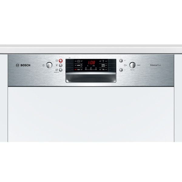 Masina de spalat vase semi-incorporabila BOSCH SMI46LS00E, 13 seturi, 6 programe, 60 cm, Clasa E, inox