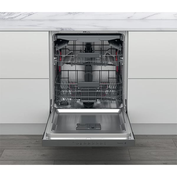 Masina de spalat vase semi-incorporabila WHIRLPOOL WBC 3C34 PF X, 14 seturi, 8 programe, 60 cm, Clasa D, inox