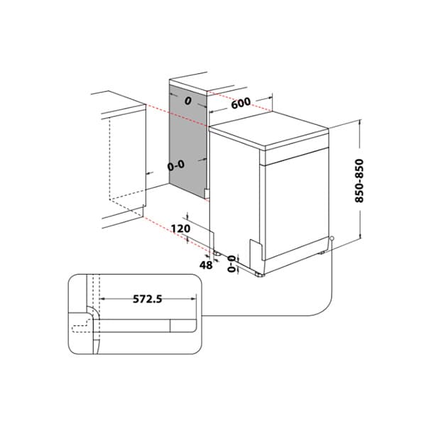 Masina de spalat vase independenta WHIRLPOOL WFO3T233P6.5X, 14 seturi, 10 programe, 60 cm, Clasa D, inox