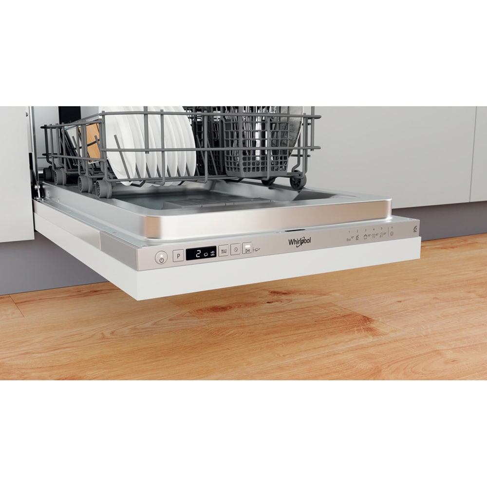 Masina de spalat vase incorporabila WHIRLPOOL WSIC 3M17, 10 seturi, 6 programe, 45 cm, Clasa F, panou comanda inox