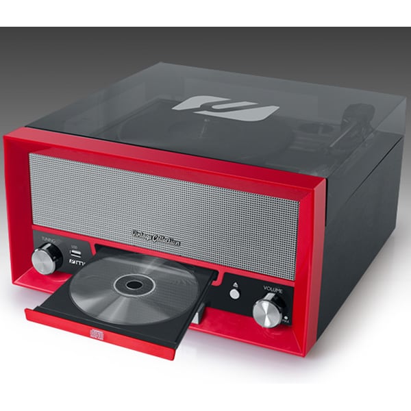Microsistem cu Pick-up MUSE MT-110 RD, bluetooth, USB, radio, rosu