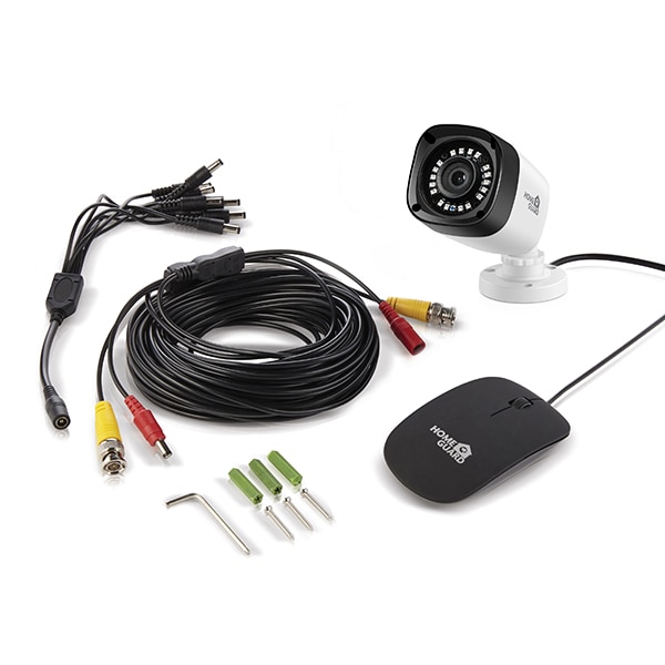 Kit supraveghere video HOMEGUARD HD HGDVK46702P, 2 camere HD 720p, DVR, 4 canale, negru-alb