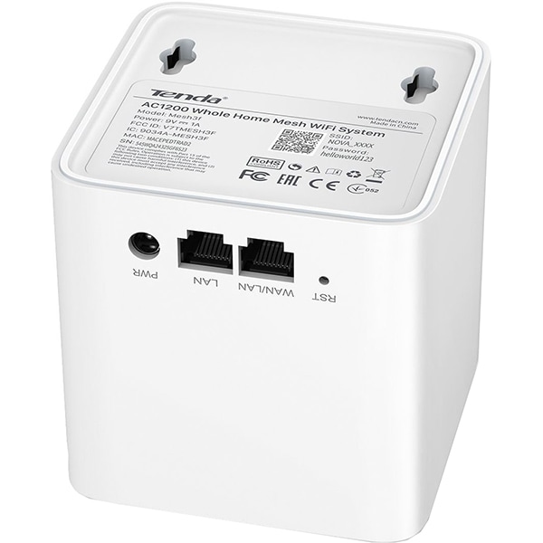 Sistem Wireless Mesh TENDA Nova MW3 AC1200, Dual-Band 300+867 Mbps, 3 Buc, alb