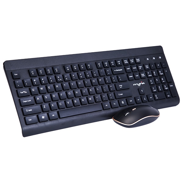 Kit tastatura si mouse Wireless MYRIA MY8519, USB, Layout INT, negru