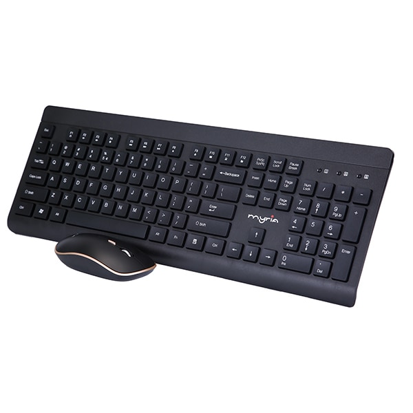 Kit tastatura si mouse Wireless MYRIA MY8519, USB, Layout INT, negru