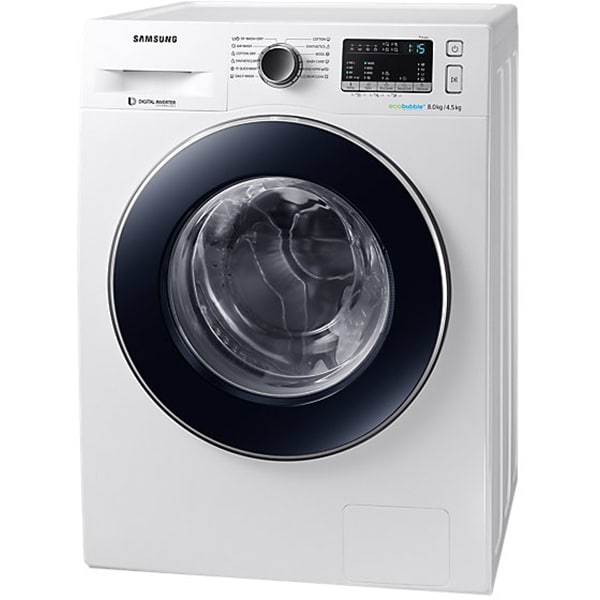 Masina de spalat rufe frontala cu uscator SAMSUNG WD80M4A43JW/LE, Eco Bubble, 8/4.5kg, 1400rpm, Clasa A, alb