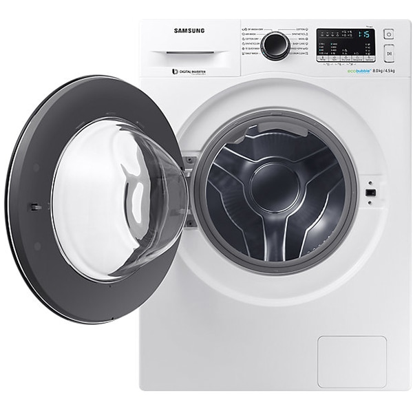 Masina de spalat rufe frontala cu uscator SAMSUNG WD80M4A43JW/LE, Eco Bubble, 8/4.5kg, 1400rpm, Clasa A, alb