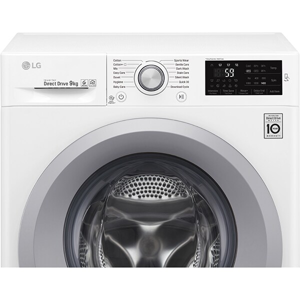 Masina de spalat rufe frontala LG F4J5VN4W, 6 Motion, 9kg, 1400rpm, Clasa A+++, alb