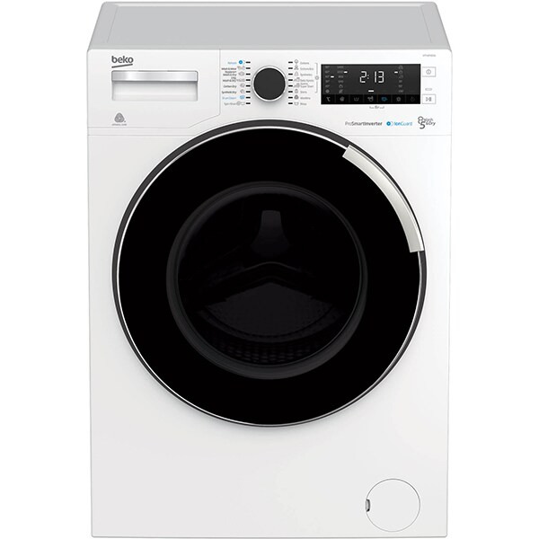 Masina de spalat rufe frontala cu uscator BEKO HTV8743XG, Ion Guard, 8/5kg, 1400rpm, Clasa A, alb