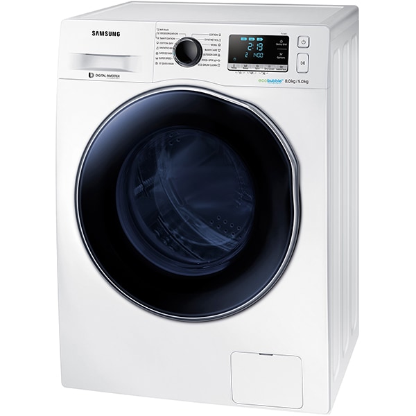 Masina de spalat rufe frontala cu uscator SAMSUNG WD80J6A10AW/LE, Eco Bubble, 8/5kg, 1400rpm, Clasa A, alb