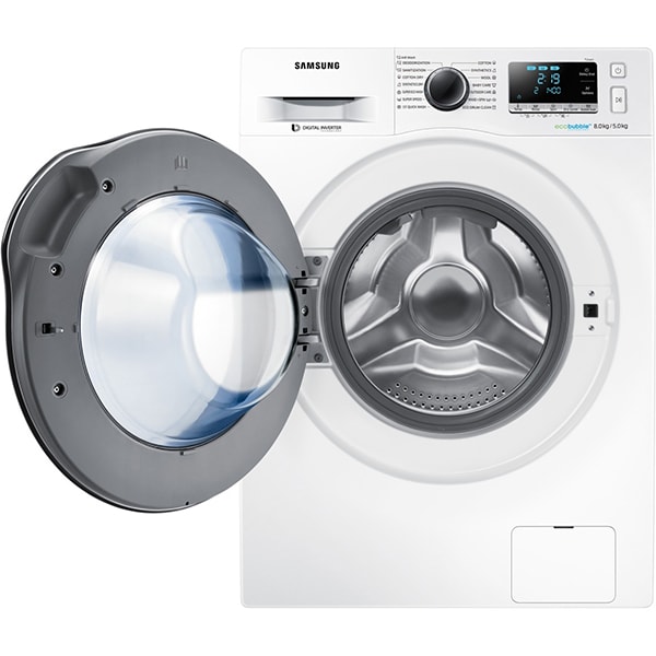 Masina de spalat rufe frontala cu uscator SAMSUNG WD80J6A10AW/LE, Eco Bubble, 8/5kg, 1400rpm, Clasa A, alb