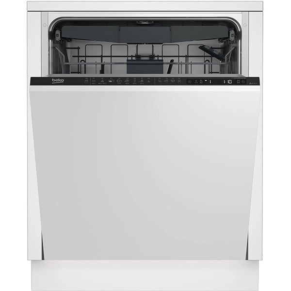 Masina de spalat vase incorporabila BEKO DIN28430, 14 seturi, 8 programe, 60 cm, Clasa D, panou comanda negru
