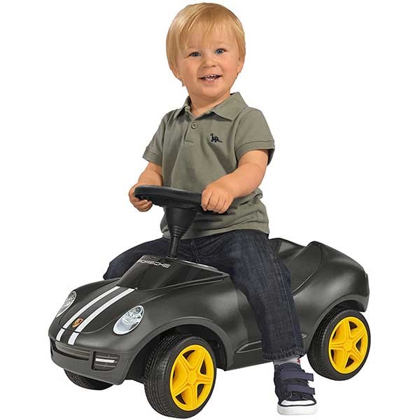 Masinuta BIG Baby Porsche Bobby Car 800056346, 12 luni+, gri inchis-galben 