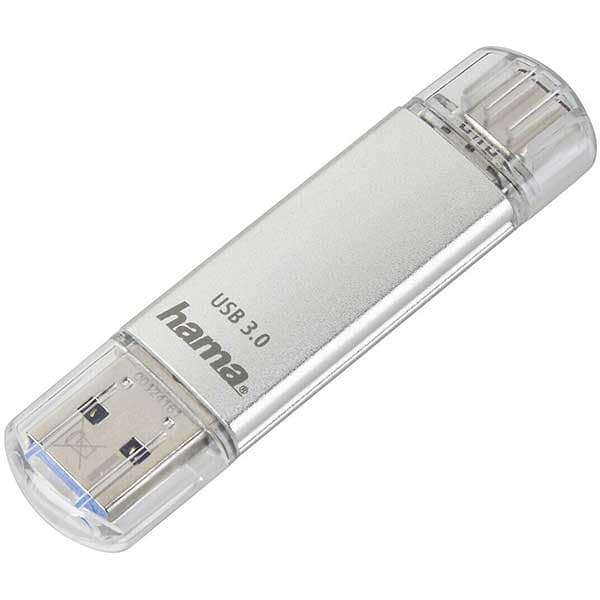 Memorie USB HAMA C-Laeta 181073, USB 3.0-Type C, 128GB, 40MBs, argintiu
