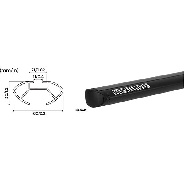 Bare transversale MENABO Delta, Volvo V60, 5 usi, 2013-2018, 137 cm
