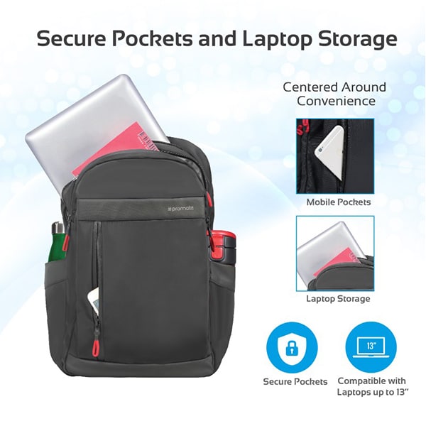 Rucsac laptop PROMATE Metro-BP, 13", negru